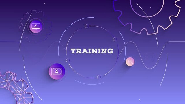 Infographic Trainning Typography with Business Icons, Tech Elements Abstract Background