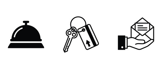 Obraz premium hotel reception services and checkin procedures with keys card and mail delivery