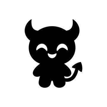 Cute devil mascot character icon