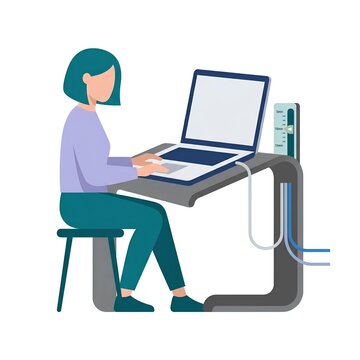 Ergonomic Laptop Stand with Cable Management Channel and Depth Gauge