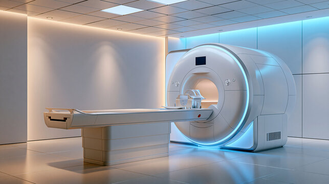 Modern mri scanner for diagnostic imaging located in professional medical clinic room for high tech patient diagnostics.