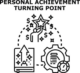 Fototapeta premium Person reaching for a star, personal growth, performance improvement, and a significant turning point in career development and aspiration for success
