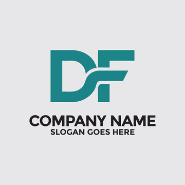 Minimalist df letter logo design concept