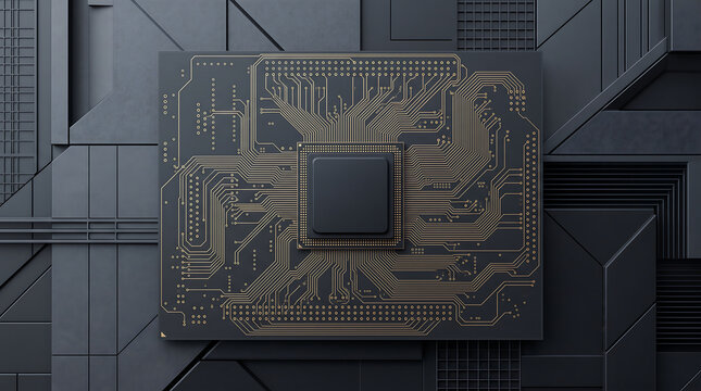 Central Processing Unit Chip on Advanced Printed Circuit Board for Modern Computing Technology and Hardware Design