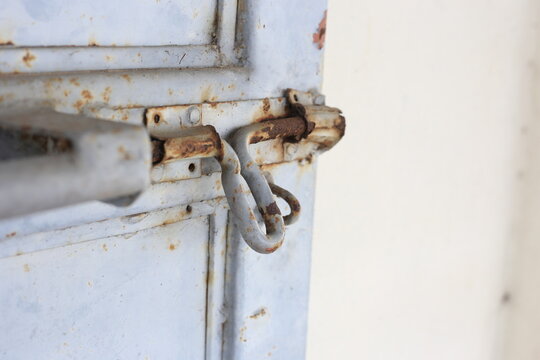 old lock and rusty on the door