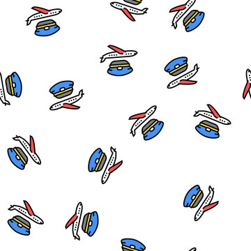 commercial aviation flight school vector seamless pattern commercial aviation flight school sign illustration
