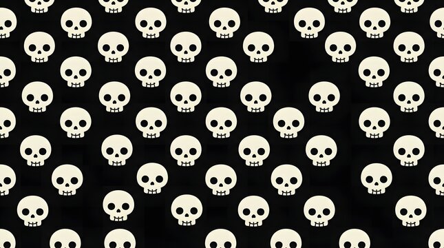 A spooky and chilling halloween background featuring a dense pattern of grinning skulls perfect for digital designs and festive celebrations