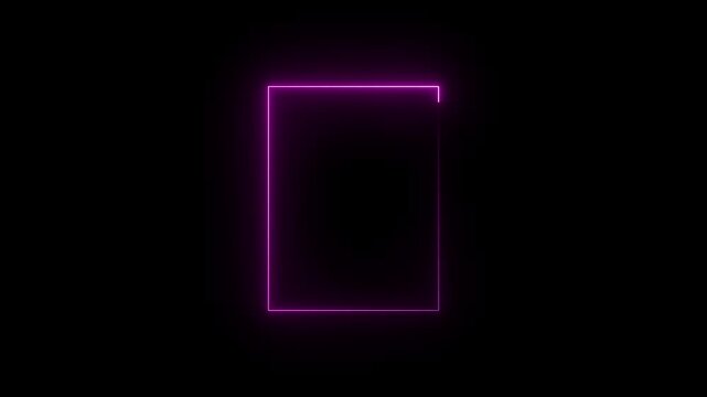 Pink color neon  rectangle