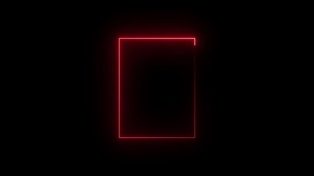 Neon red color rectangle frame illustration. Rectangle photo frame with neon illustration graphic