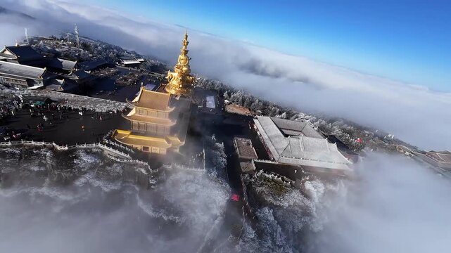  Emei Mountain Samantabhadra Statue Aerial