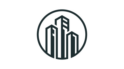 Obraz premium Minimalist Real Estate Building Logo Symbol