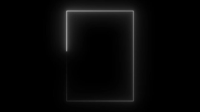 Neon rectangle frame illustration. Rectangle photo frame with neon illustration graphic