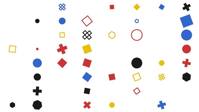 pattern grid horizontal Colorful Geometric Pattern Vector Illustration with Circles Squares and Crosses for Design