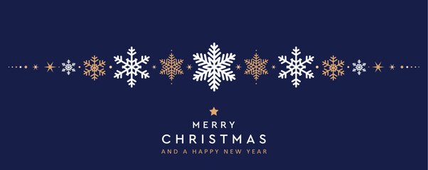 Obraz premium merry christmas greeting card with elegant snowflake pattern vector illustration