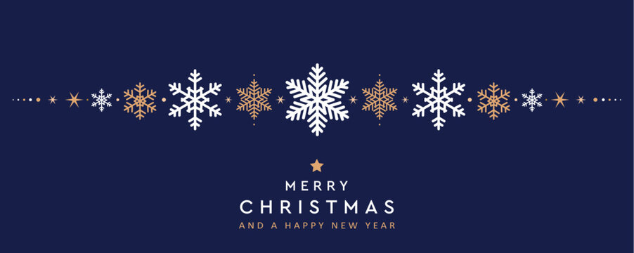 merry christmas greeting card with elegant snowflake pattern vector illustration