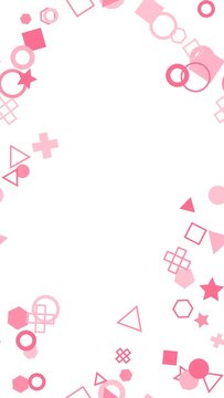pattern geometric Pink Geometric Shapes Scattered on White Background Abstract Pattern Vector Illustration
