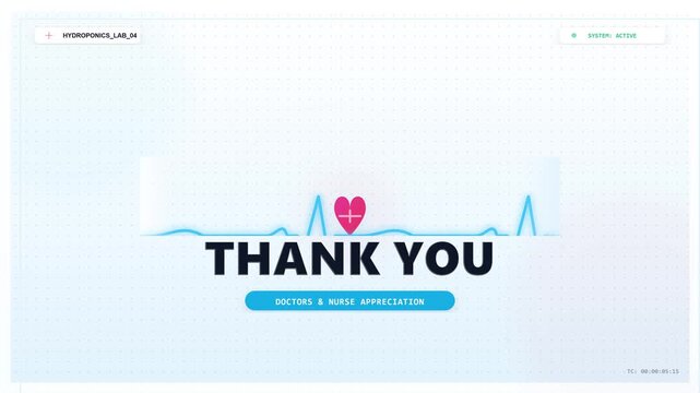 A heartfelt 'Thank You' message design, featuring a vibrant pink heart and a dynamic heartbeat line, symbolizing gratitude, appreciation, and sincere acknowledgment of support