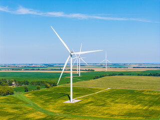 Obraz premium 63824-00711 Aerial of Wind Turbines Douglas Co. IL