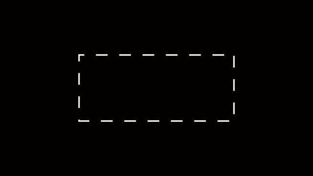 Animated Dashed Rectangle Border Frame on Black Background