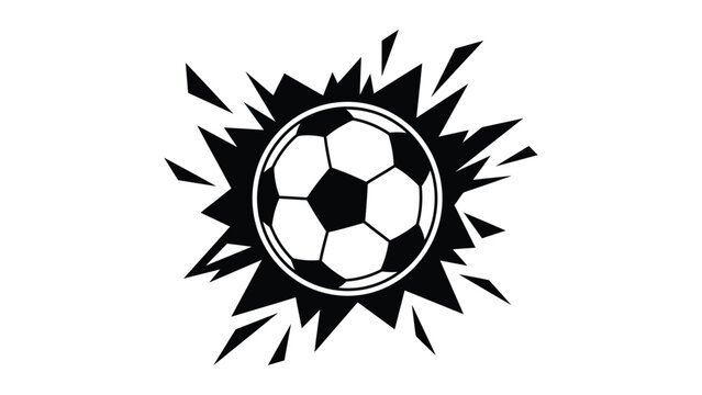 Exploding Soccer Ball Graphic Design With Dynamic Energy Effect
