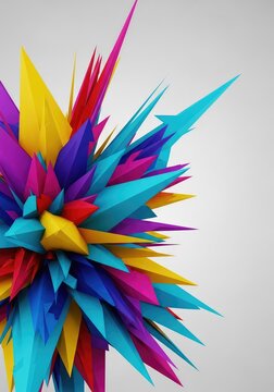 A dynamic visual explosion of disconnected angular forms. Sharp lines and vibrant color planes create tension and complexity, art, irregular, dynamic