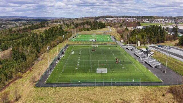 Aerial View of Sports Field at Cegep in Saint-Georges