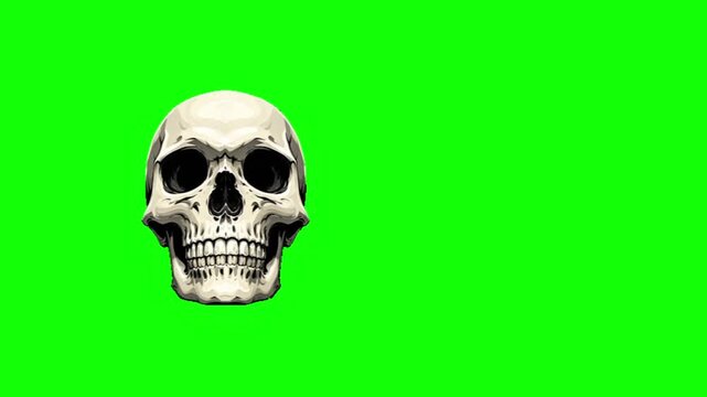Halloween Skull Green Screen Floating Spooky Head Horror Party Video Overlay