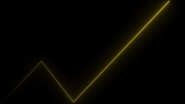 Neon business growth arrow animation. Animated Financial Growth Graph. graph and arrow chart. Loss of assets in equities stock.4k