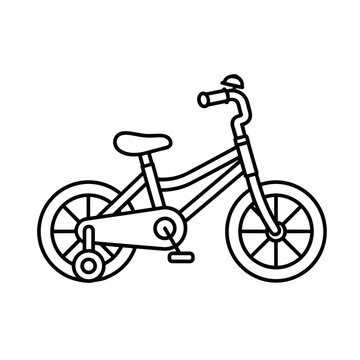 icon children's bicycle with training wheels vector illustration