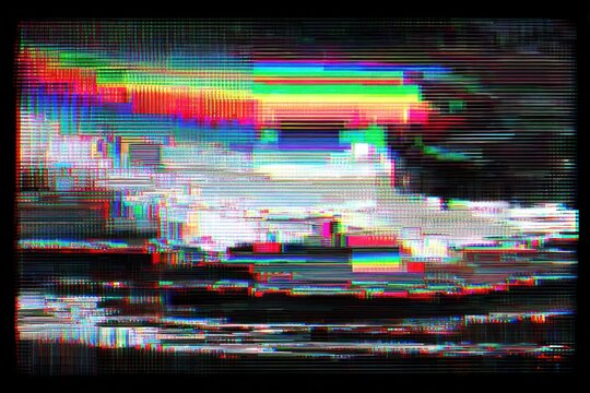 Colorful glitch TV distortion
