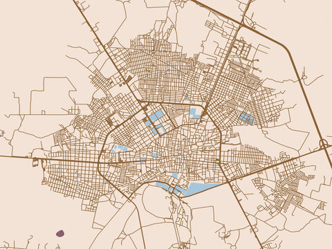 Road network map of Fresnillo, Mexico