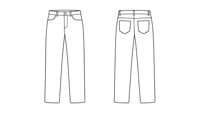Flat design long pants mockup illustration template