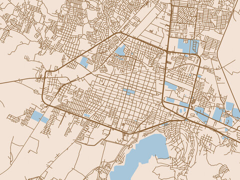 Graphic city map of Iguala de la Independencia, Mexico