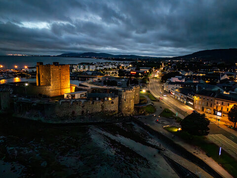 Aerial view of Carrickfergus Castle in Northern Ireland