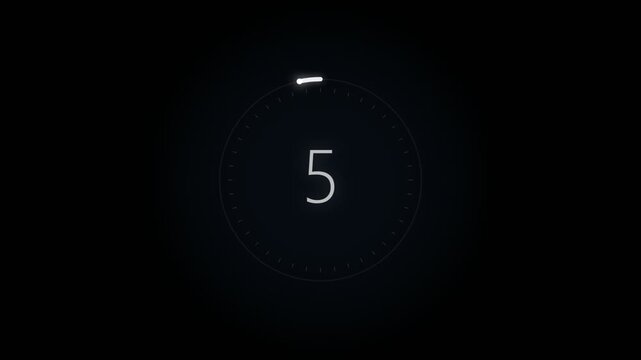 Minimal 10 to 1 Countdown Timer with Pink Circular Progress Loop
