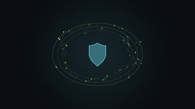 Protected data network with orbiting connections and security shield