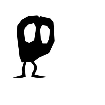 Minimalist black silhouette figure walking with balanced posture for branding or logo integration