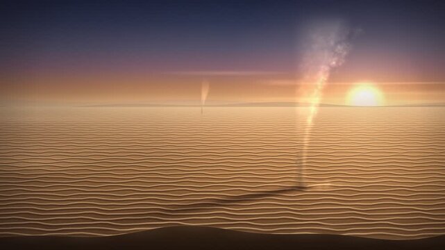 Dust Devil Desert Spiral Golden Hour Seamless Loop