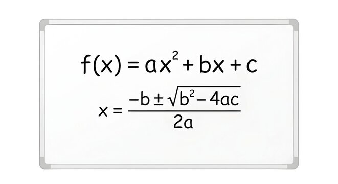 
Quadratic Formula And Quadratic Function On Whiteboard Algebra Math Equation