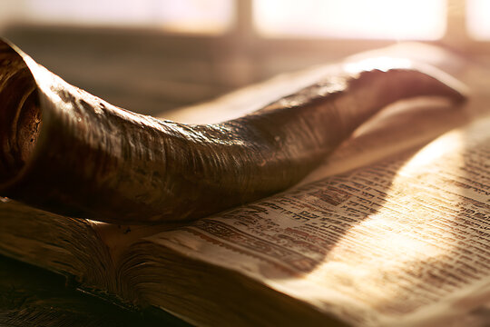 Yom Kippur traditions including the shofar and sacred text during the afternoon of the holy day
