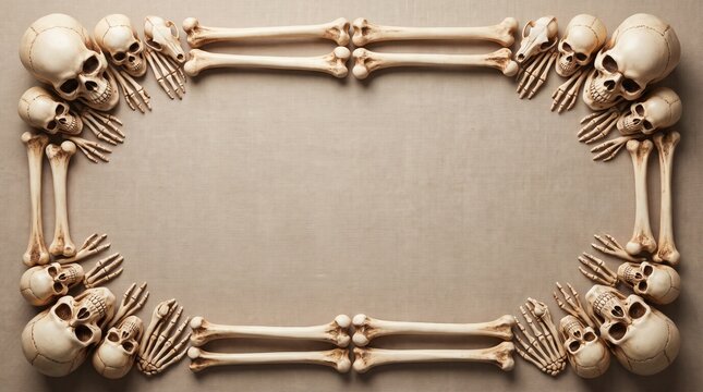 frame with skulls