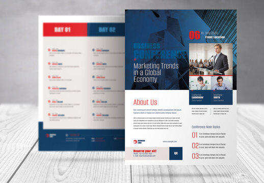 Business Conference Agenda and Program Flyer