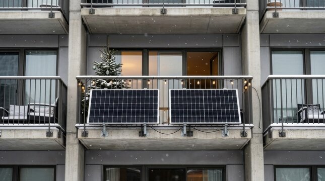 Power your urban apartment with sustainable balcony solar panels during snowy winter holidays
