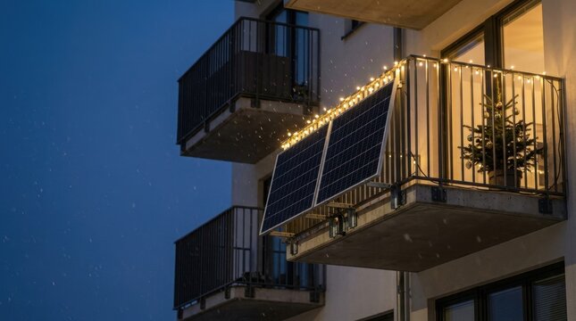 Enjoy cozy winter evenings powered by renewable solar energy from balcony panels