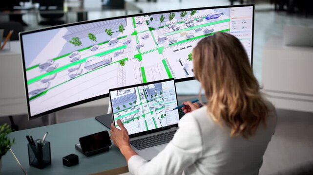 Civil Engineer Analyzes 3D Traffic Data