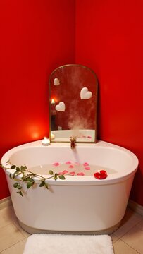 Romantic Valentine's Day Bathtub Scene