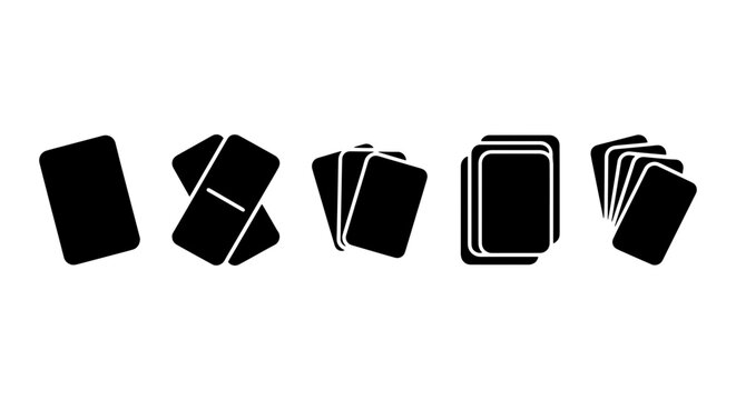 Playing Cards Icons, Card Deck Symbols, Gambling Game Elements, Vector Graphics Set