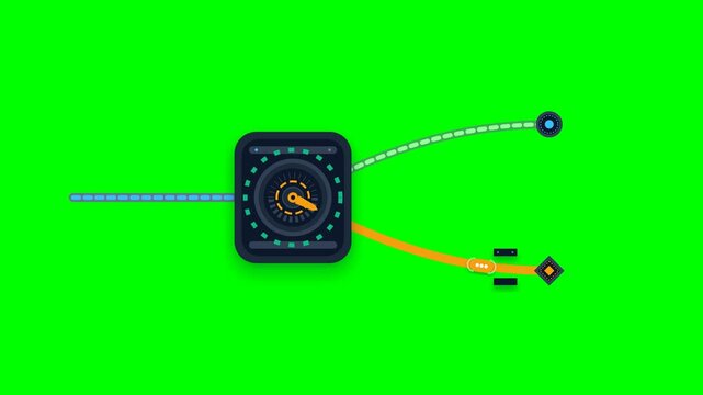 A 4K visual mechanism of a DNS attack and security restoration with a green screen background for video overlay/chroma key editing