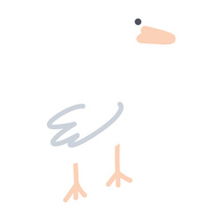 bird on a branch, goose, goose illustration © nanaserikaya