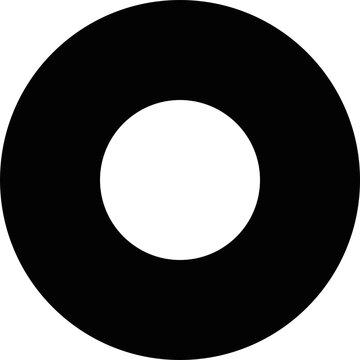 Simple circle outline icon representing a ring or target with geometric minimalist bullseye mathematics geometry abstract centered notification component